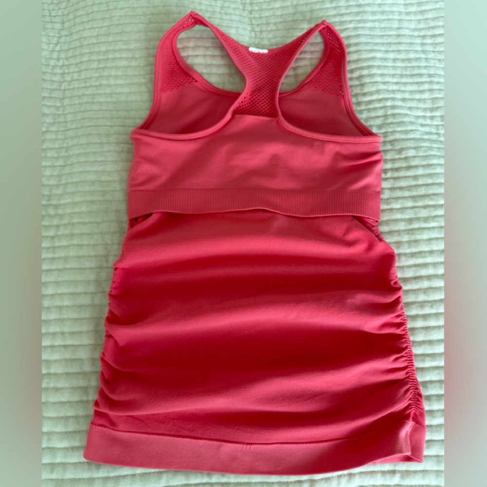 DKNY SPORT Vibrant Coral Tank STRETCHED Top SIZE S - Picture 9 of 11